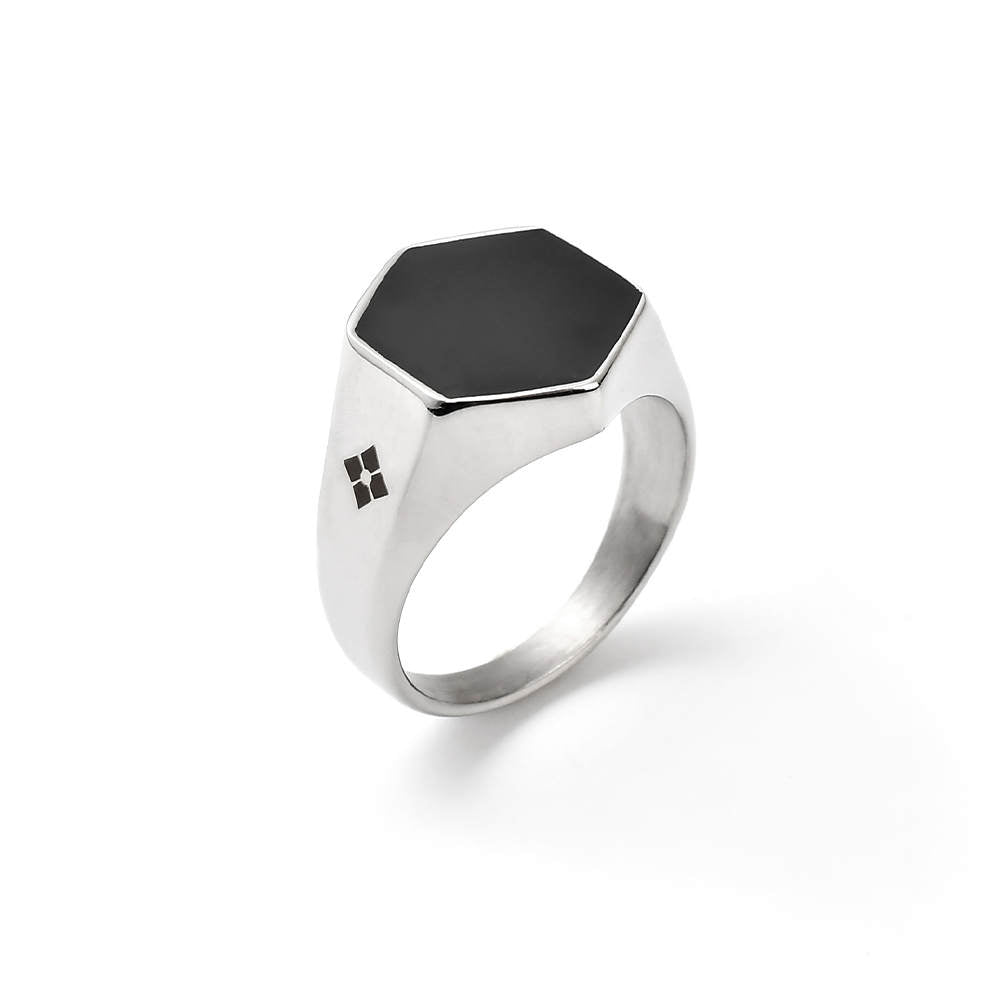 Hexagon Onyx Zilver